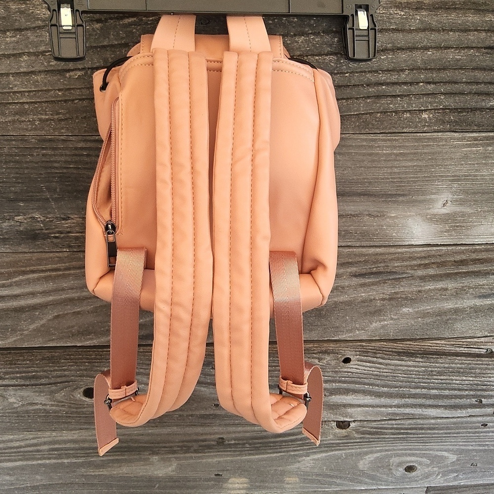 RACHEL Rachel Roy Peach Backpack with Buckle & Chain And Pockets Galore! - Picture 8 of 16